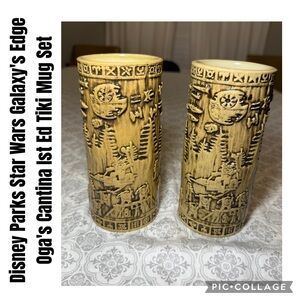 Disney Parks Star Wars Galaxy's Edge Oga's Cantina Ist Ed Tiki Mug Set